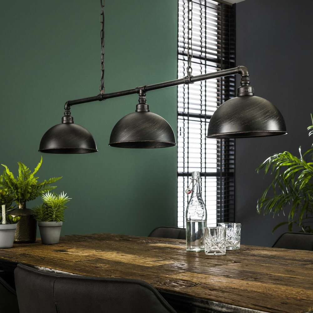 Hanglamp Industrial Tube 3-lichts / Zwart