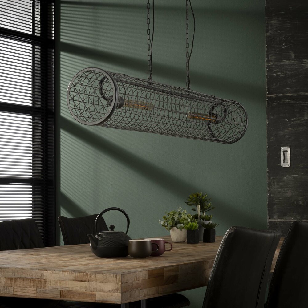 Hanglamp Cylinder Wire 2-lichts / Slate grey