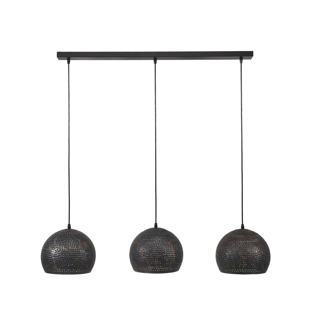 Hanglamp Punch Orb 3-lichts / Zwart bruin