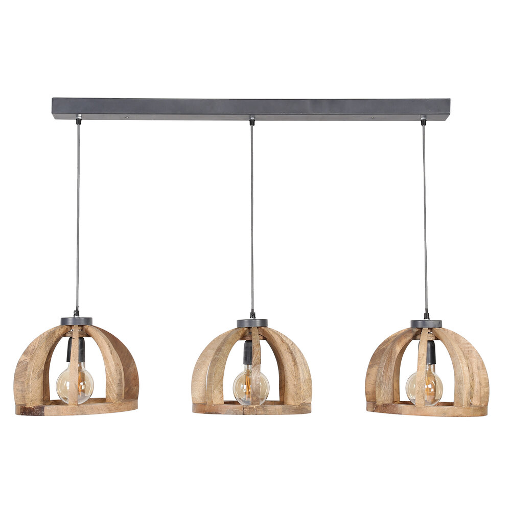 Hanglamp Orba 3-lichts / Massief mango