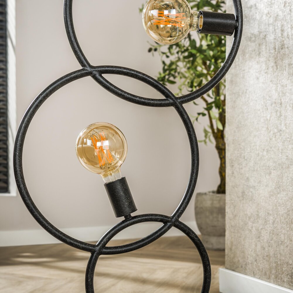 Vloerlamp Loop 3-lichts / Artic zwart