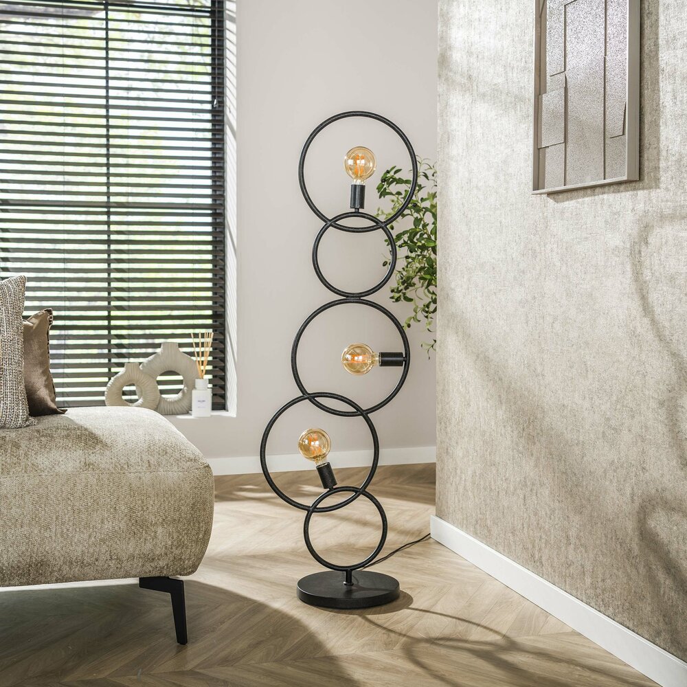 Vloerlamp Loop 3-lichts / Artic zwart