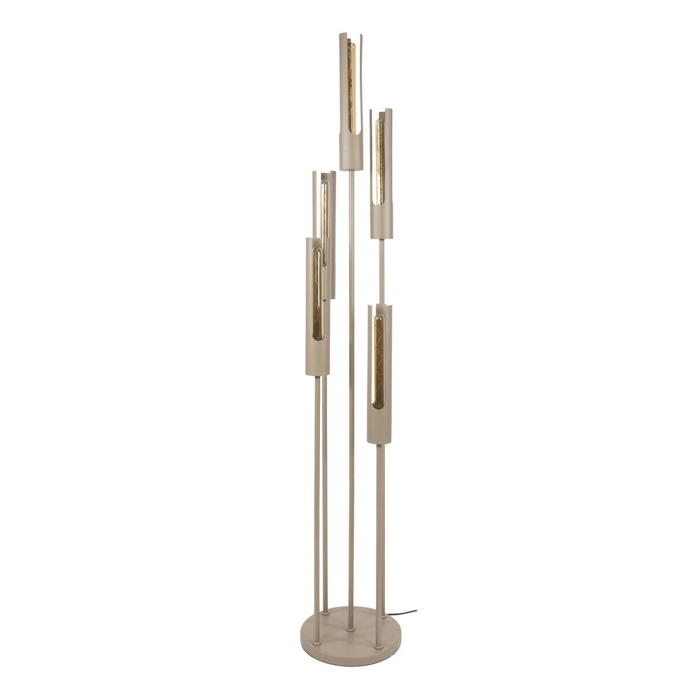 Vloerlamp Tube getrapt 5-lichts / Beige