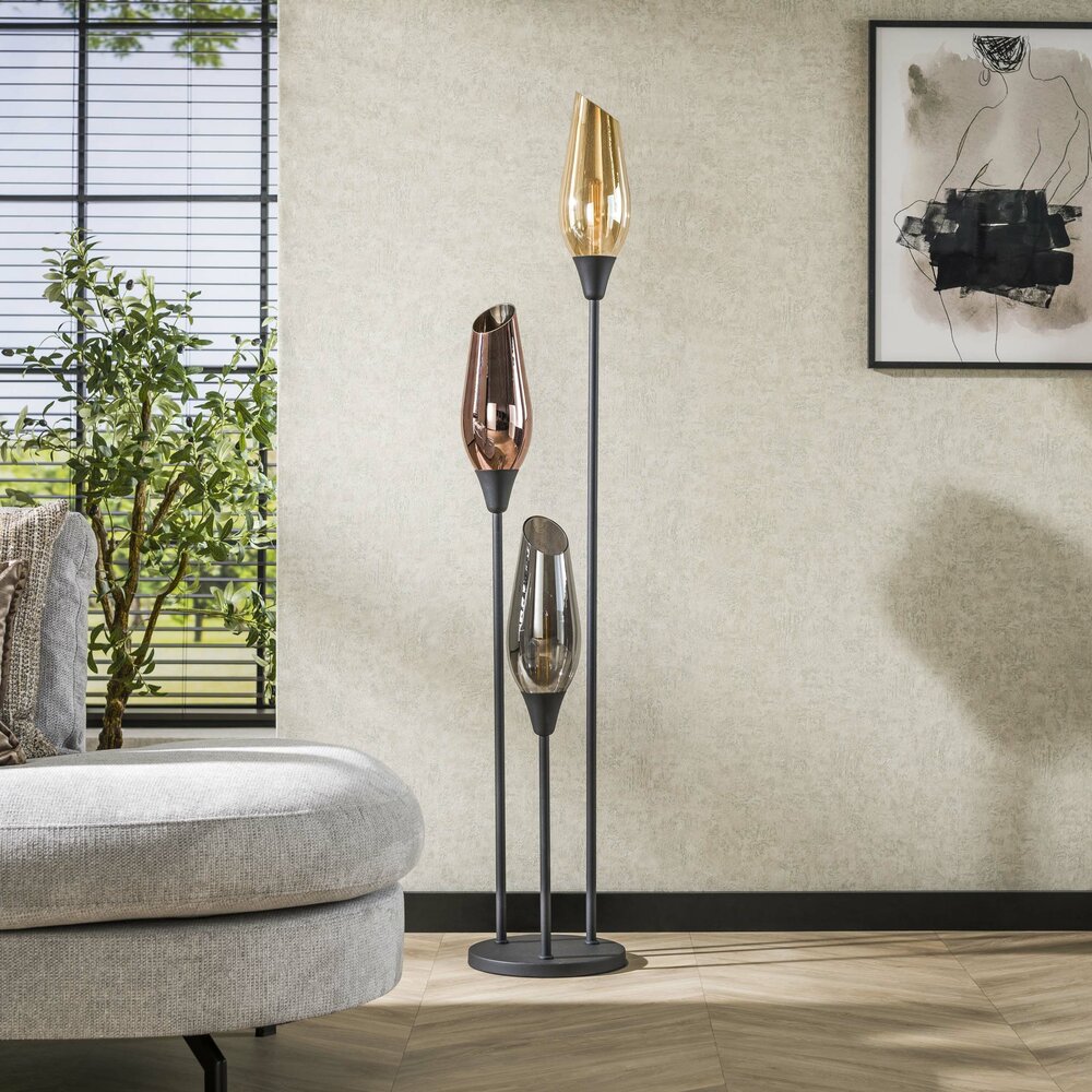 Vloerlamp Cocoon 3-lichts / Zwart