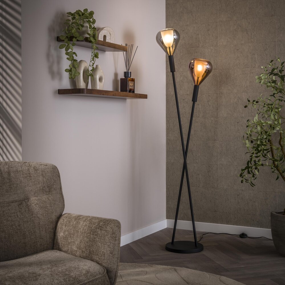 Vloerlamp Wings 2-lichts / Zwart