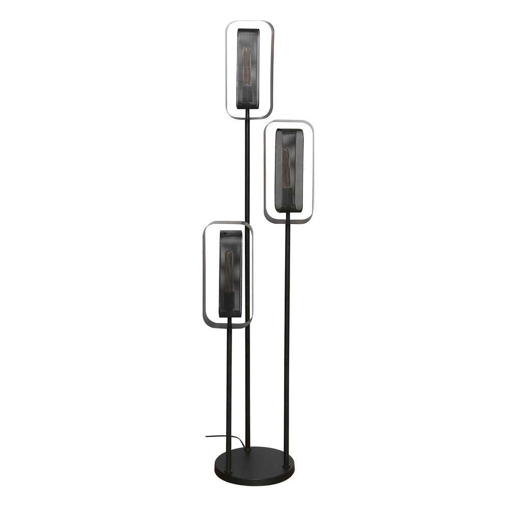 Vloerlamp Mesh Rotate getrapt 3-lichts / Artic zwart