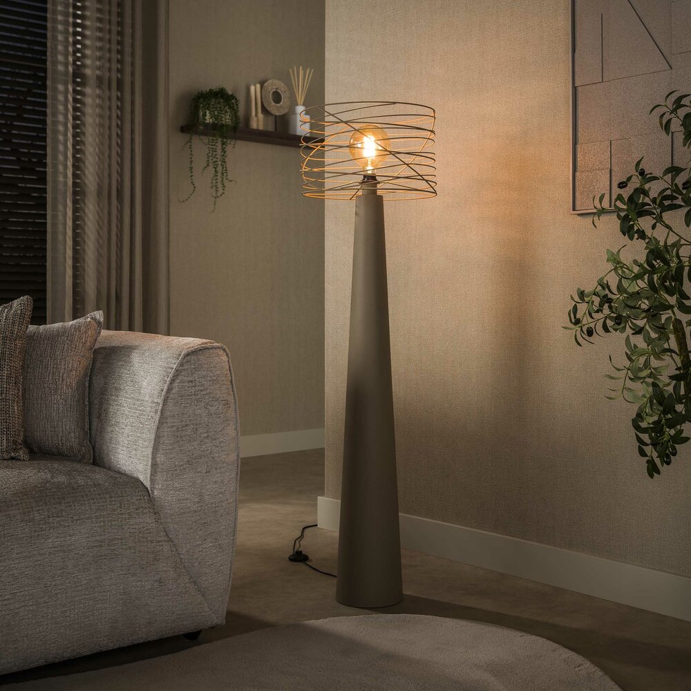 Vloerlamp Curl 1-lichts / Beige