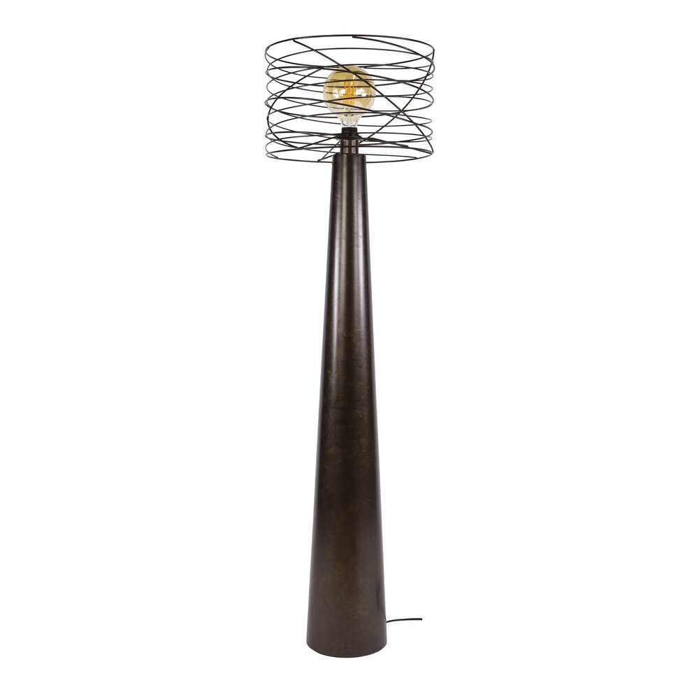 Vloerlamp Curl 1-lichts / Urban bruin