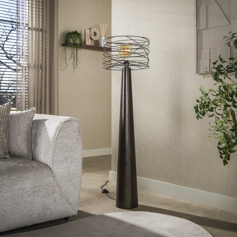 Vloerlamp Curl 1-lichts / Urban bruin