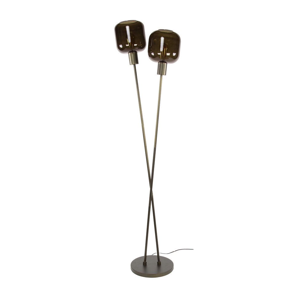 Vloerlamp Bronza 2-lichts / Sienna bruin