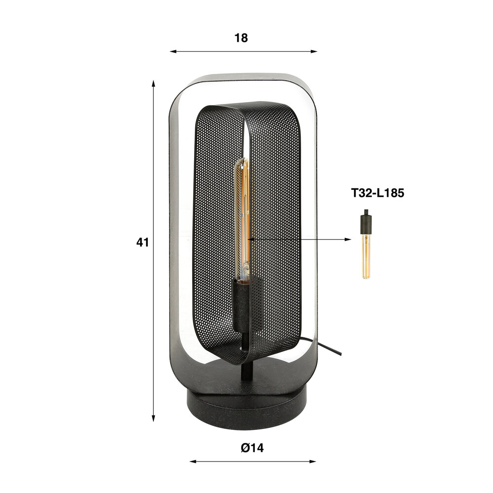 Tafellamp Mesh Rotate 1-lichts / Artic zwart