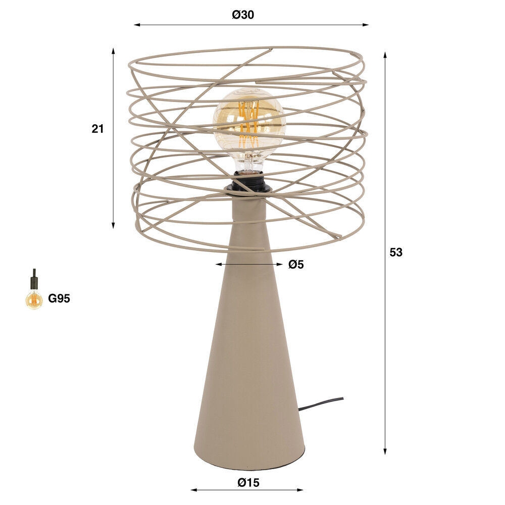 Tafellamp Curl 1-lichts / Beige
