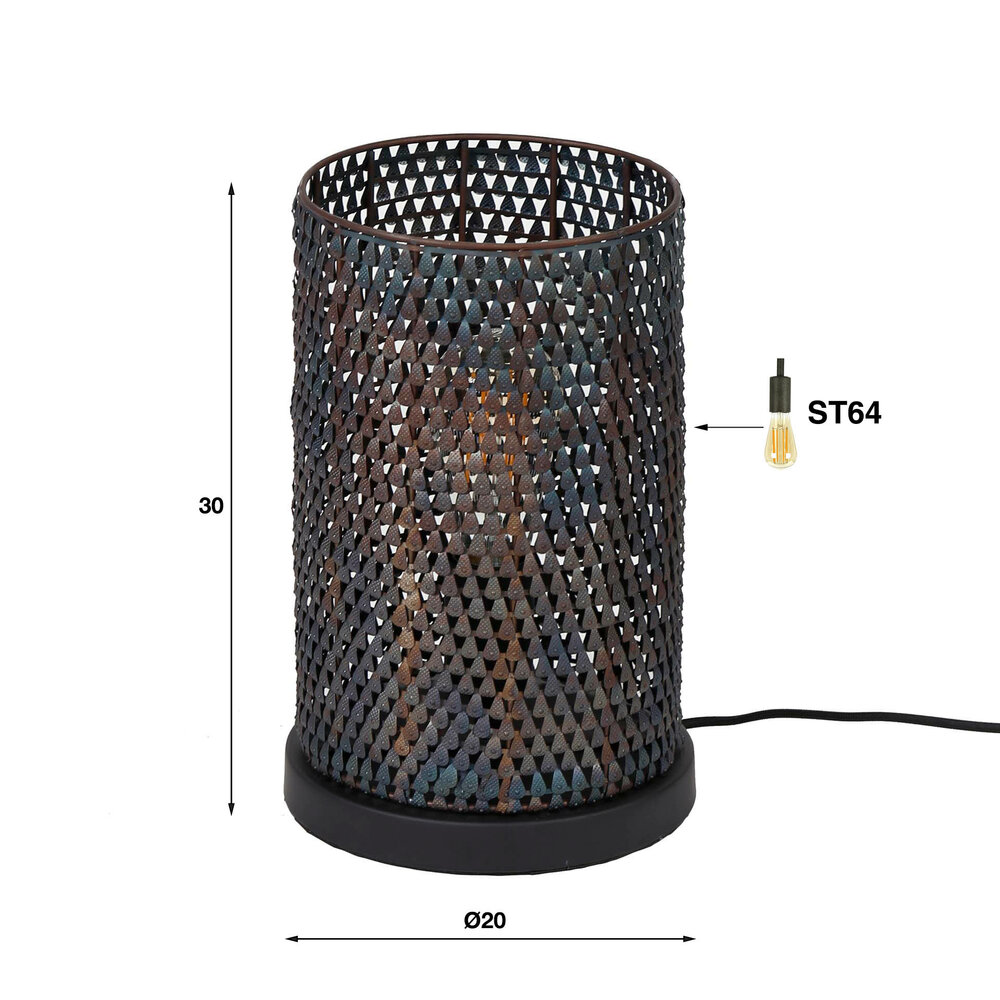Tafellamp Armor Tube 1-lichts / Zwart bruin