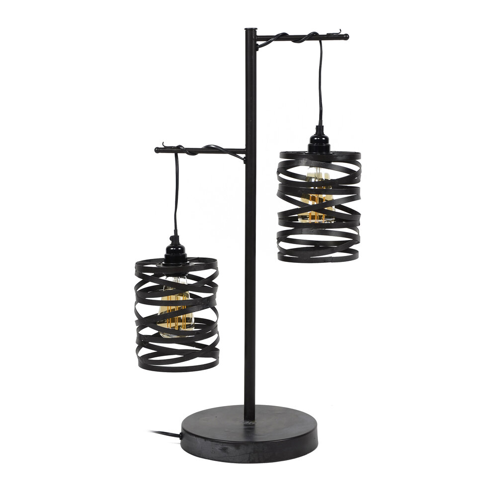 Tafellamp Spindle 2-lichts / Slate grey