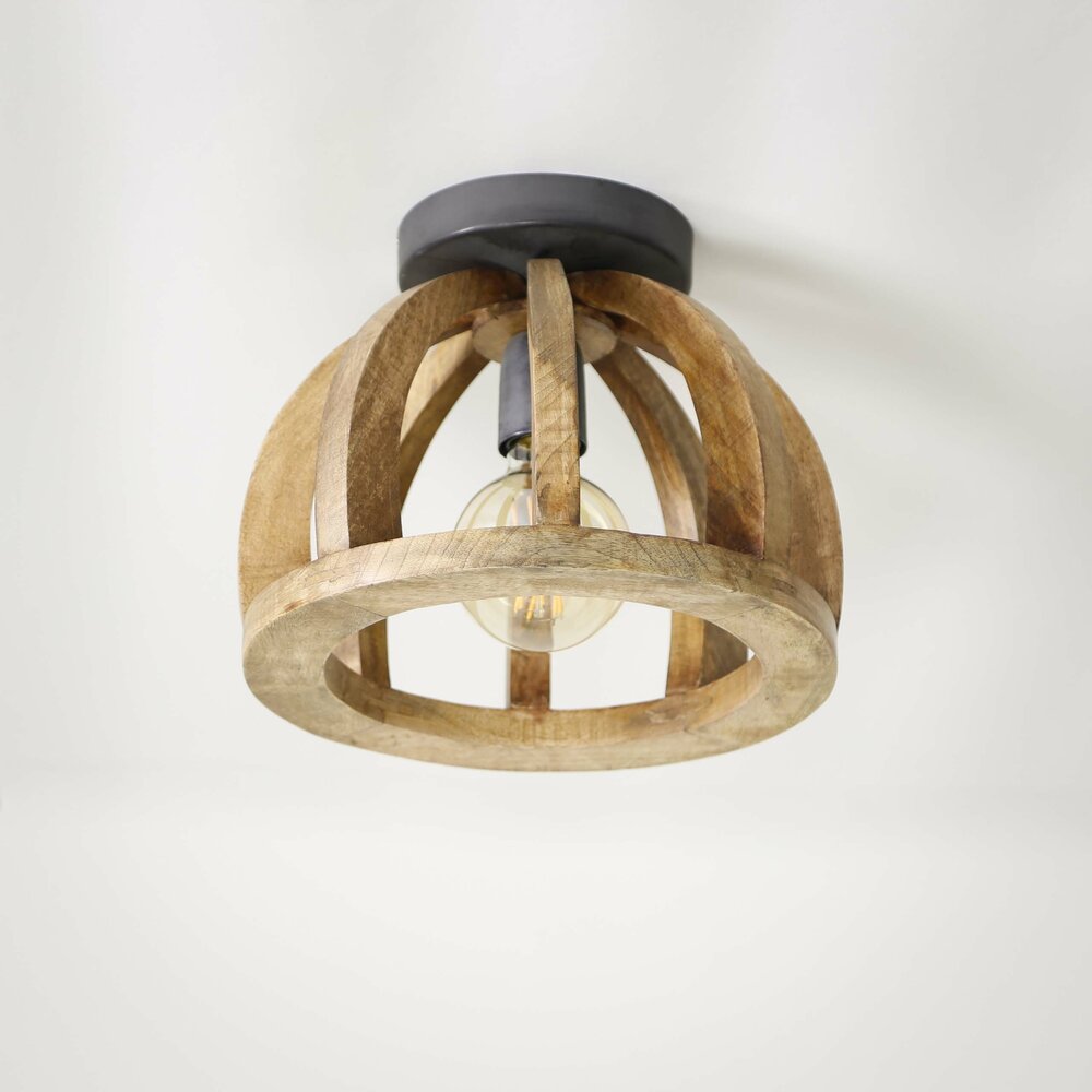 Plafondlamp Orba 1-lichts / Massief mango