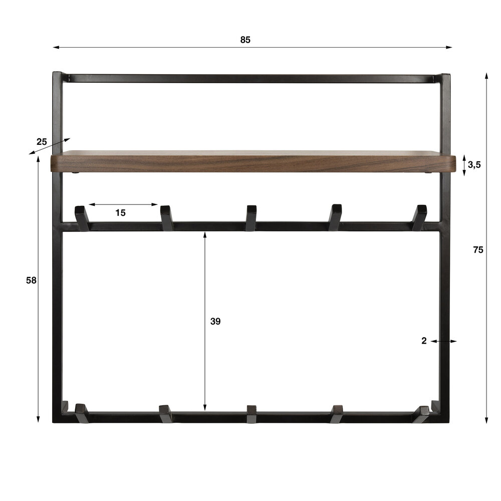 Kapstok Air Pure hoog 2x5H