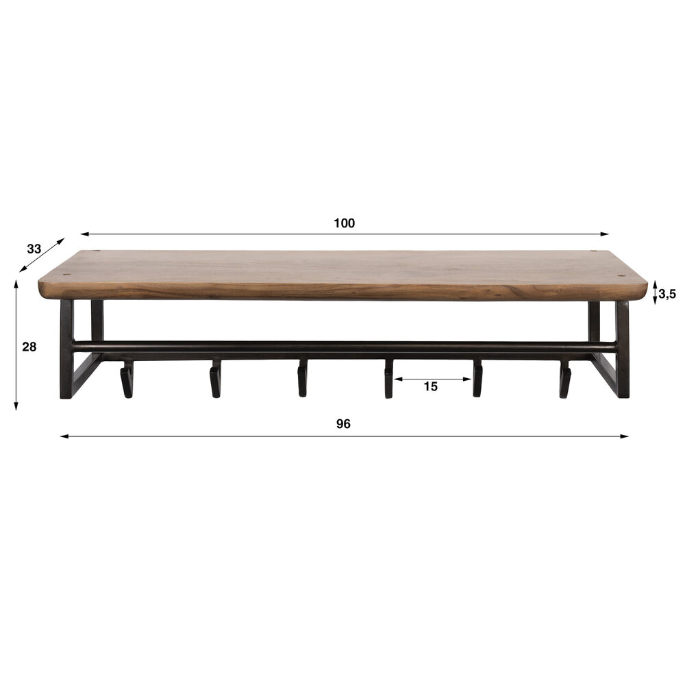 Kapstok Edge Curve 6 haken 