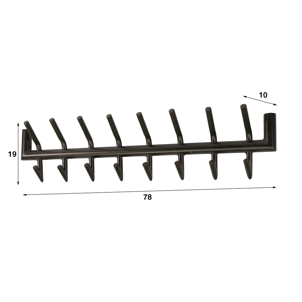 Garderobe Tubo 2x8 Haken - Drift brown