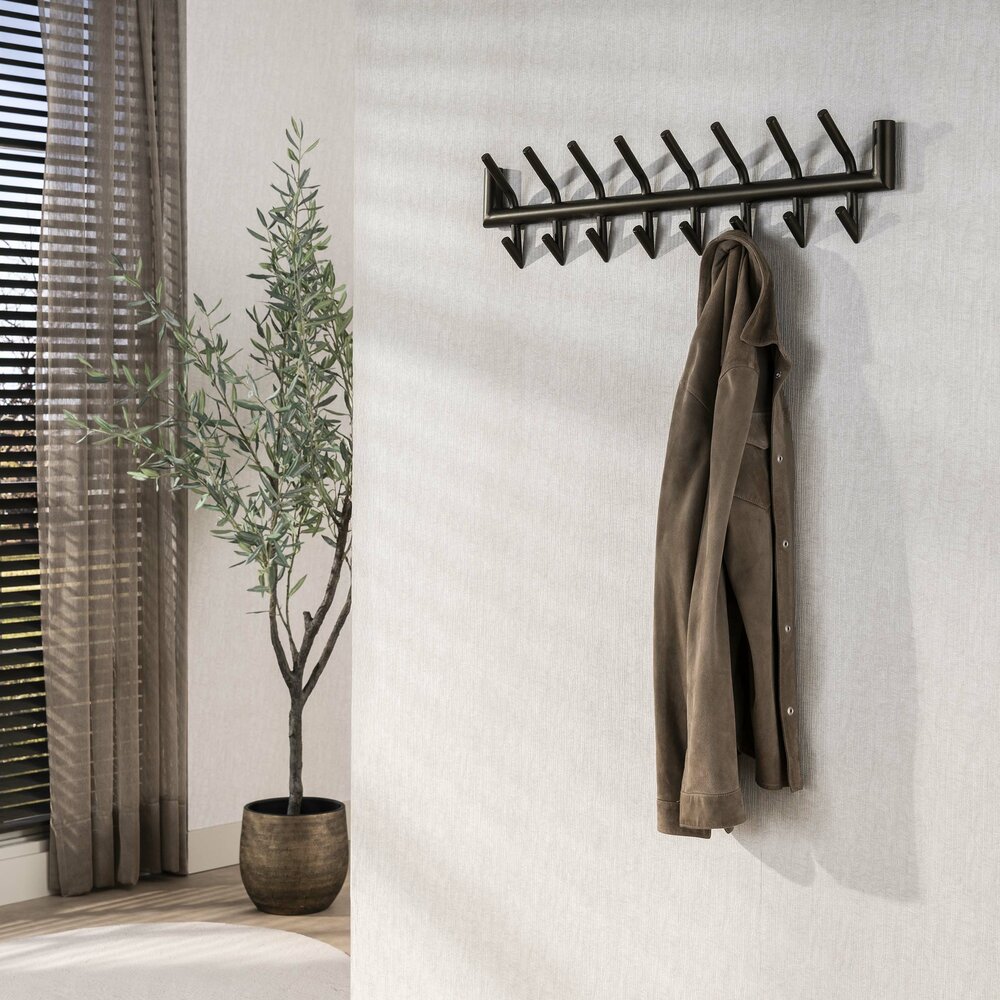 Garderobe Tubo 2x8 Haken - Drift brown