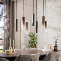 Hanglamp Lungo 4+3-lichts / Sienna bruin