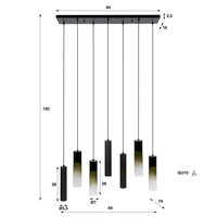 Hanglamp Lungo 4+3-lichts / Sienna bruin
