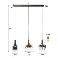 Hanglamp Zenith 3-lichts / Artic zwart
