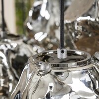 Hanglamp Rock 4+3-lichts / Chroom glas
