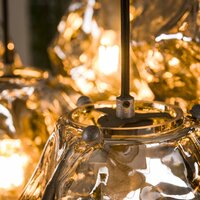 Hanglamp Rock 4+3-lichts / Chroom glas