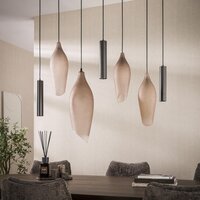 Hanglamp Cocoon pendel 4+3-lichts / Sienna bruin-frosted