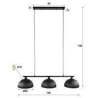 Hanglamp Ripple 3-lichts / Artic zwart