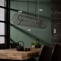 Hanglamp Cylinder Wire 2-lichts / Slate grey