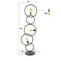 Vloerlamp Loop 3-lichts / Artic zwart
