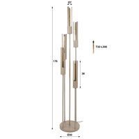 Vloerlamp Tube getrapt 5-lichts / Beige