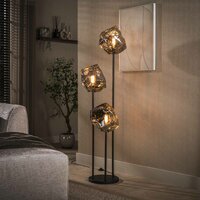 Vloerlamp Rock getrapt 3-lichts / Chroom glas