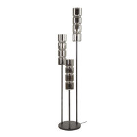 Vloerlamp Cylinder Glass getrapt 3-lichts / Artic zwart
