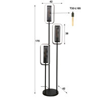 Vloerlamp Mesh Rotate getrapt 3-lichts / Artic zwart