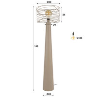 Vloerlamp Curl 1-lichts / Beige