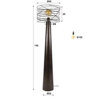 Vloerlamp Curl 1-lichts / Urban bruin