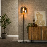 Vloerlamp Drift Glass 1-lichts / Smoke grey glas