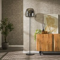 Vloerlamp Drift Glass 1-lichts / Smoke grey glas