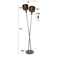 Vloerlamp Bronza 2-lichts / Sienna bruin