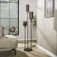 Vloerlamp Sepiora getrapt 3-lichts / Sienna bruin