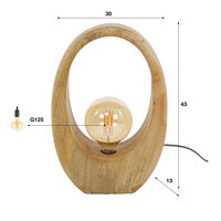 Tafellamp Arch Wood L 1-lichts / Massief mango