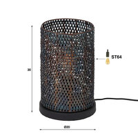 Tafellamp Armor Tube 1-lichts / Zwart bruin