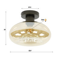 Plafondlamp Soll 1-lichts / Amber glas
