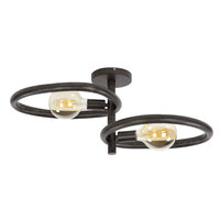 Plafondlamp Pebble 2-lichts / Artic zwart