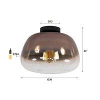Plafondlamp Pulse Shaded 1-lichts / Koper glas