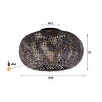 Plafondlamp Armor 1-lichts / Zwart bruin