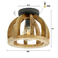 Plafondlamp Orba 1-lichts / Massief mango