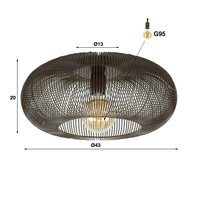 Plafondlamp Copper Twist 1-lichts / Zwart nikkel